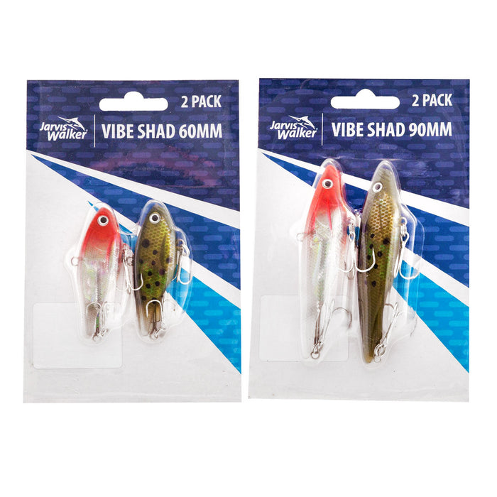 Jarvis Walker 2 Pack Vibe Shad Lures - 90mm, Red/Clear - Kmart